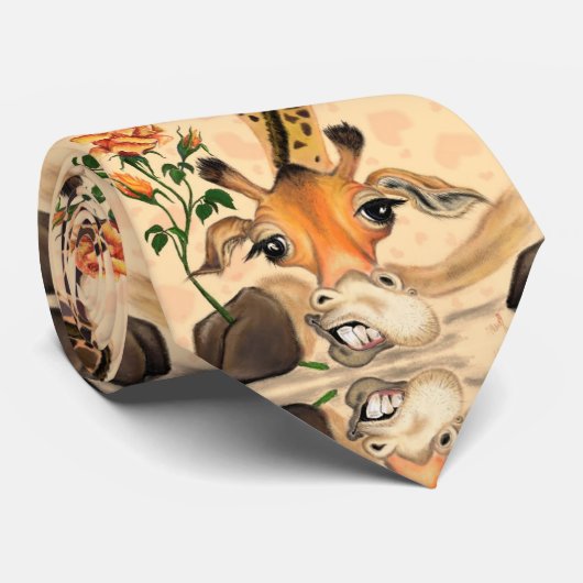 Romantische Giraffe - Gentleman - Funny Stropdas (Opgerold)