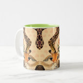 Romantische Giraffe - Gentleman - Funny Tweekleurige Koffiemok (Voorkant links)
