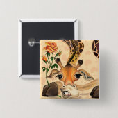 Romantische Giraffe - Gentleman - Funny Vierkante Button 5,1 Cm (Voorkant /achterkant)