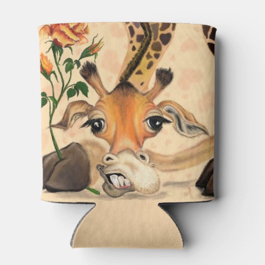 Romantische Giraffe - Gentleman - voeg Jouw tekst  Blikjeskoeler (Achterkant)