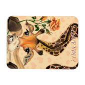 Romantische Giraffe - Gentleman - voeg Jouw tekst Magneet (Horizontaal)