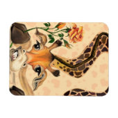 Romantische Giraffe - Gentleman - voeg Jouw tekst  Magneet (Horizontaal)