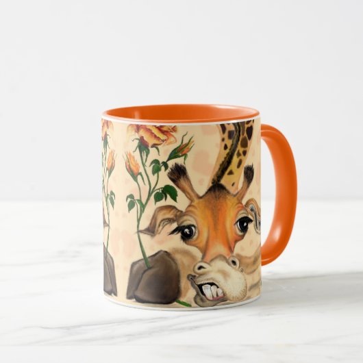 Romantische Giraffe - Gentleman - voeg Jouw tekst  Mok (Voorkant rechts)
