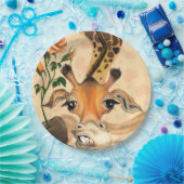 Romantische Giraffe - Gentleman - voeg Jouw tekst  Papieren Bordje (Feest)