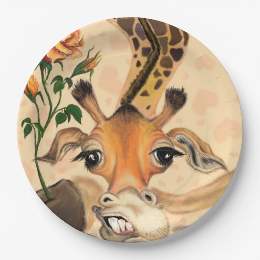 Romantische Giraffe - Gentleman - voeg Jouw tekst  Papieren Bordje (Voorkant)