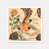 Romantische Giraffe - Gentleman - voeg Jouw tekst Servet (Voorkant)