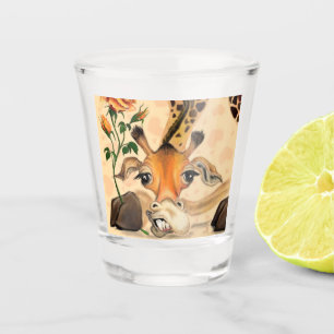 Romantische Giraffe - Gentleman - voeg Jouw tekst  Shot Glas