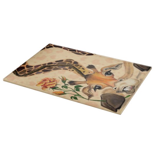 Romantische Giraffe - Gentleman - voeg Jouw tekst Snijplank (Hoek)