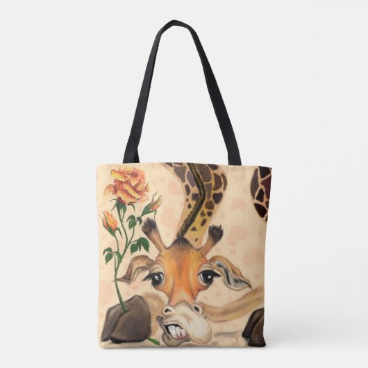 Romantische Giraffe - Gentleman - voeg Jouw tekst  Tote Bag (Achterkant)