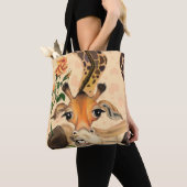 Romantische Giraffe - Gentleman - voeg Jouw tekst  Tote Bag (Dichtbij)
