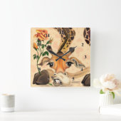 Romantische Giraffe - Gentleman - voeg Jouw tekst Vierkante Klok (Huis)