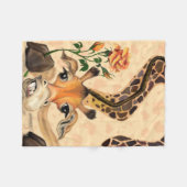 Romantische Giraffe - Grappig - Gentleman Fleece Deken (Voorkant (Horizontaal))