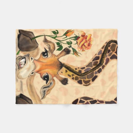 Romantische Giraffe - Grappig - Gentleman Fleece Deken (Voorkant (Horizontaal))