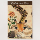 Romantische Giraffe Grappige puzzel aangepaste tek (Verticaal)