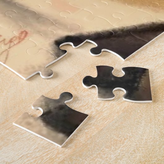 Romantische Giraffe Grappige puzzel aangepaste tek Legpuzzel (Zijkant)