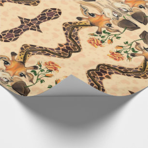 Romantische Giraffe - Heer - Grappig Cadeaupapier