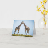 Romantische Giraffe Kaart (Gele Bloem)