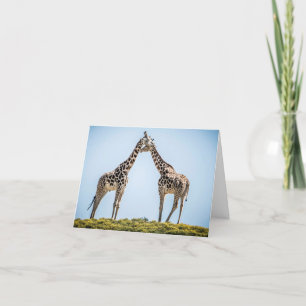 Romantische Giraffe Kaart