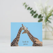 Romantische Giraffe Knuffels Persoonlijk Briefkaart (Staand voorkant)