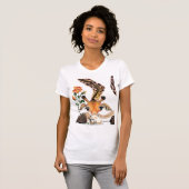 Romantische Giraffe met Roos T-Shirt Gentleman Fun (Voorkant volledig)
