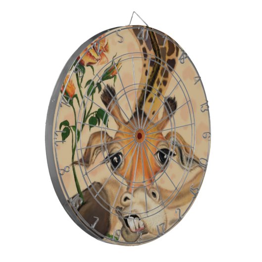 Romantische Giraffe - Voeg uw Afbeelding/tekst toe Dartbord (Voorkant Links)