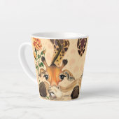 Romantische Giraffe - Voeg uw foto/naam toe Latte Mok (Linkerhoek)