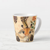 Romantische Giraffe - Voeg uw foto/naam toe Latte Mok (Rechterhoek)