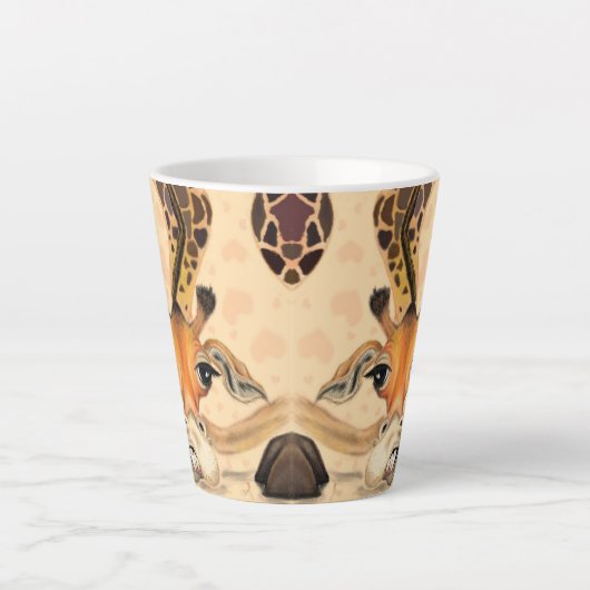 Romantische Giraffe - Voeg uw foto/naam toe Latte Mok (Voorkant)