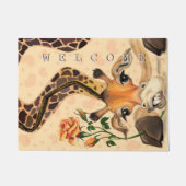 Romantische Giraffe - Welkom - Romantisch Deurmat (Voorkant)