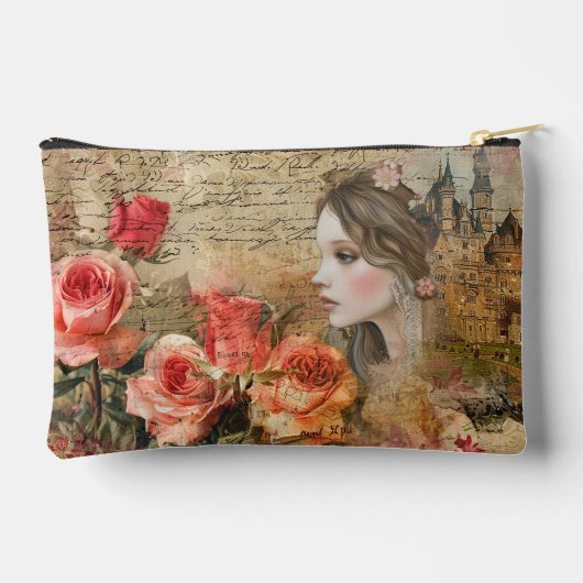 Romantische Girly  Bloemen Abstracte Collage Etui (Achterkant)