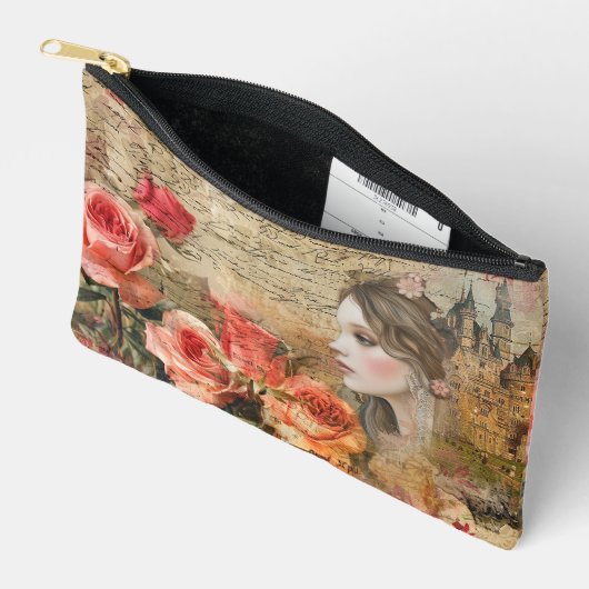 Romantische Girly Bloemen Abstracte Collage Etui (Open)