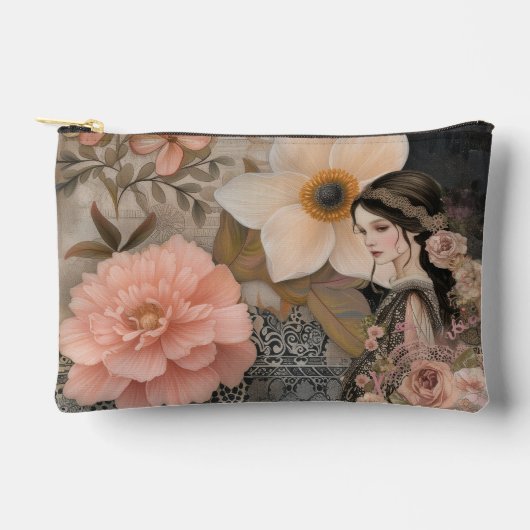 Romantische Girly Bloemen Abstracte Collage Etui (Voorkant)