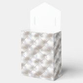 Romantische Glam White Faux Leather Wedding Bedankdoosjes (Geopend)