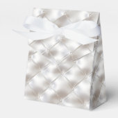 Romantische Glam White Faux Leather Wedding Bedankdoosjes (Voorkant Zijde)