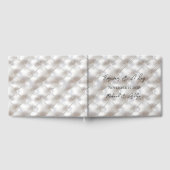 Romantische Glam White Faux Leather Wedding Gastenboek (Volledig)
