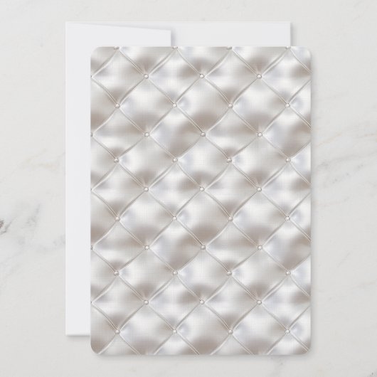 Romantische Glam White Faux Leather Wedding Kaart (Achterkant)