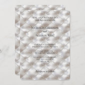 Romantische Glam White Faux Leather Wedding Kaart (Voorkant / Achterkant)