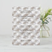 Romantische Glam White Faux Leather Wedding Kaart (Staand voorkant)