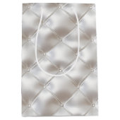 Romantische Glam White Faux Leather Wedding Medium Cadeauzakje (Voorkant)