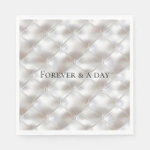 Romantische Glam White Faux Leather Wedding Servet (Voorkant)