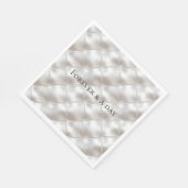 Romantische Glam White Faux Leather Wedding Servet (Hoek)