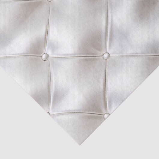 Romantische Glam White Faux Leather Wedding Tissuepapier (Detail)