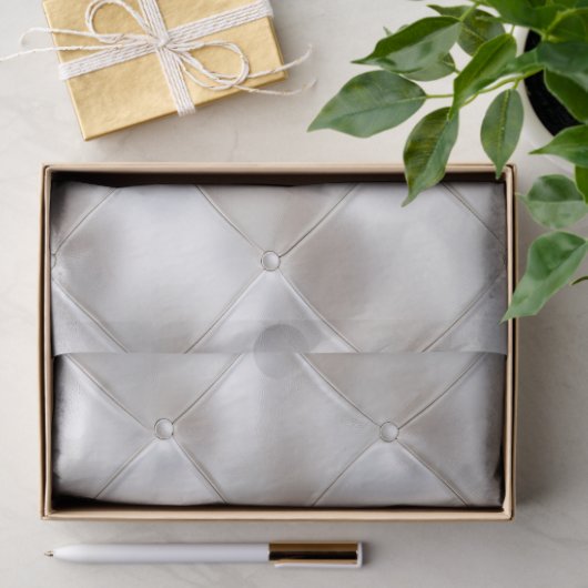 Romantische Glam White Faux Leather Wedding Tissuepapier (Geschenk)