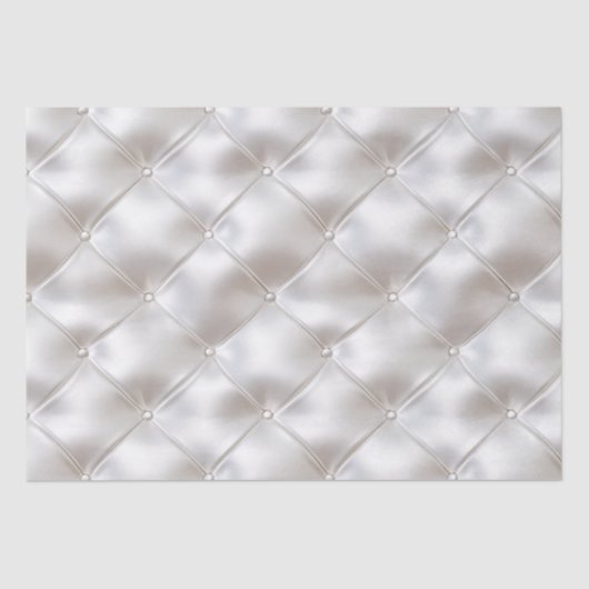 Romantische Glam White Faux Leather Wedding Tissuepapier (Voorkant)