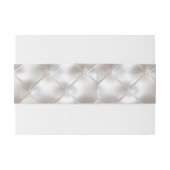 Romantische Glam White Faux Leather Wedding Uitnodigingen Wikkel (Achterkant Voorbeeld)