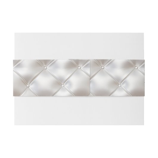 Romantische Glam White Faux Leather Wedding Uitnodigingen Wikkel (Achterkant Voorbeeld)