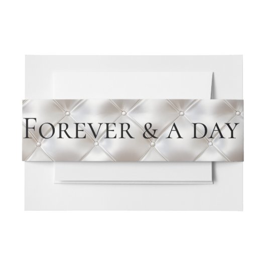 Romantische Glam White Faux Leather Wedding Uitnodigingen Wikkel (Voorkant Voorbeeld)