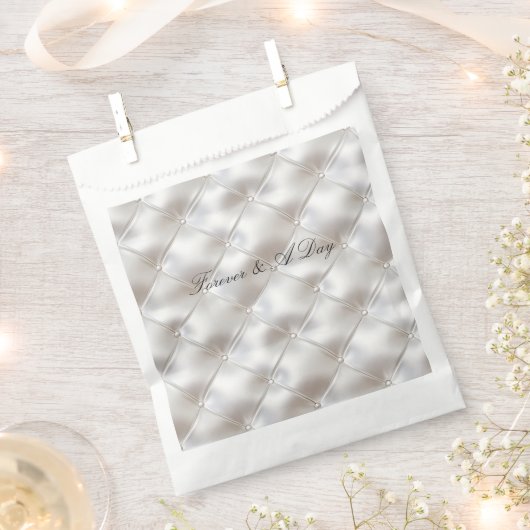 Romantische Glam Witte Nep Leer Bedankzakje (Geknipt)