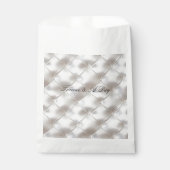 Romantische Glam Witte Nep Leer Bedankzakje (Voorkant)