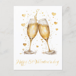 Romantische glazen wijn Valentijn Feestdagenkaart